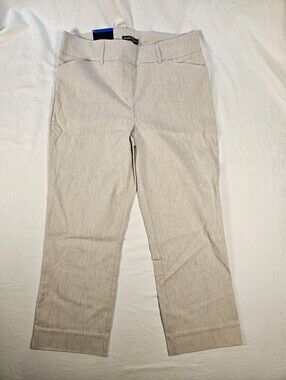 NWT Size 10 Hilary Radley Heathered Beige Cropped Pull-On Pants, Comfortable
